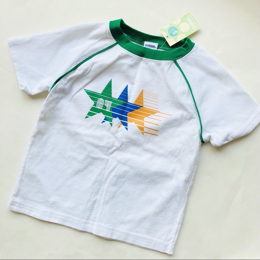 Gymboree Green Ringer Crew Neck Short Sleeves Tee